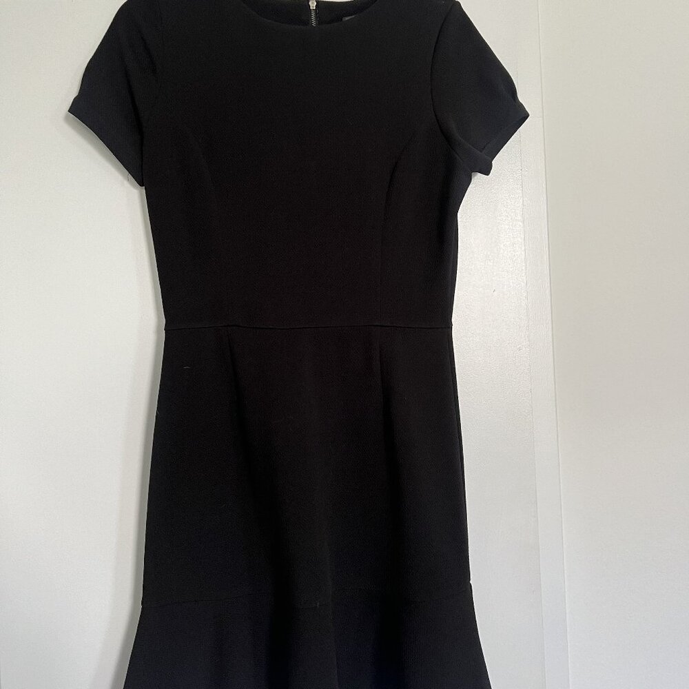 Aqua fit and flair black dress with peplum bottom